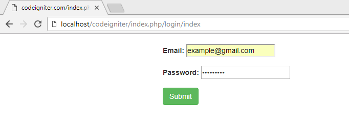 codeigniter create user login form